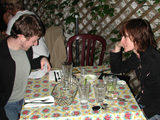 Bill and Emily settle the check.
