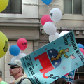 Protesters assemble downtown at 10:00am.
