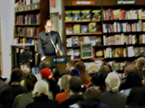 The second floor was packed with fans.