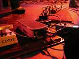 Bella Lea lays down the equipment in preparation to rock out.